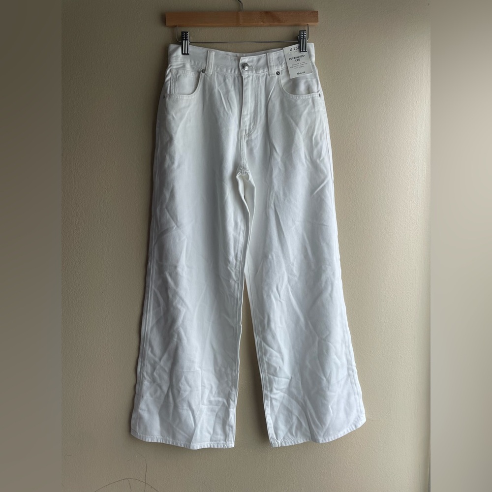 New Madewell Superwide-Leg Jeans White Size W25P